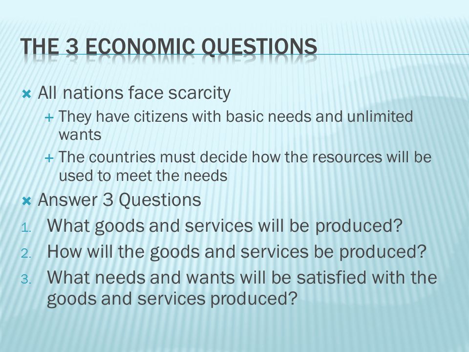 three main types of economic systems