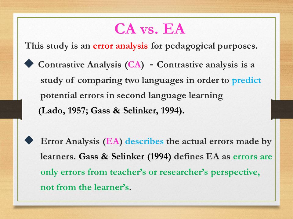 similarities between contrastive analysis and error analysis
