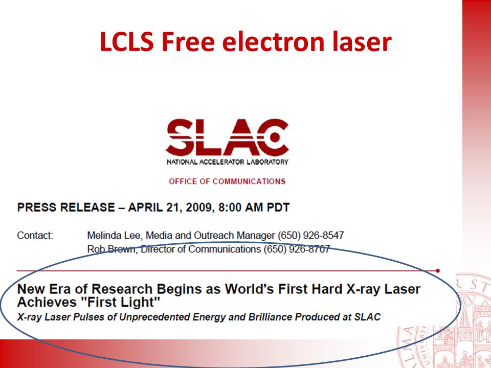LCLS Free electron laser