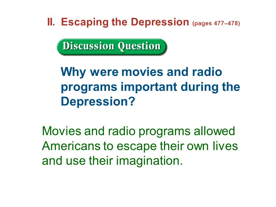Why were movies and radio programs important during the Depression.