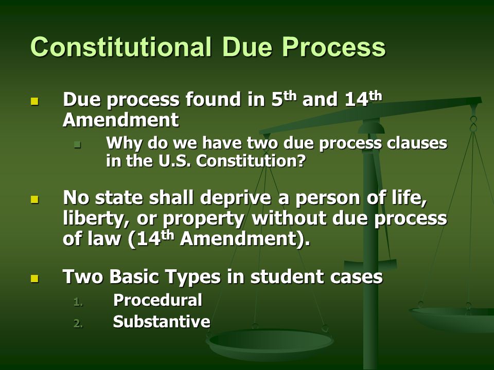 7 Cons Utional Due Process 7 Cons Utional Due Process