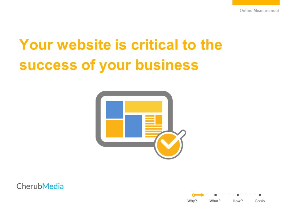 Your website is critical to the success of your business Online Measurement Why What How Goals