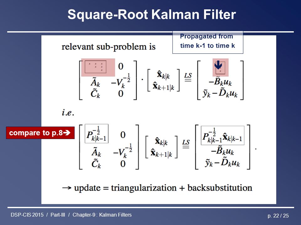 DSP-CIS Part-III : Optimal & Adaptive Filters Chapter-9 : Kalman Filters  Marc Moonen Dept. E.E./ESAT-STADIUS, KU Leuven - ppt download
