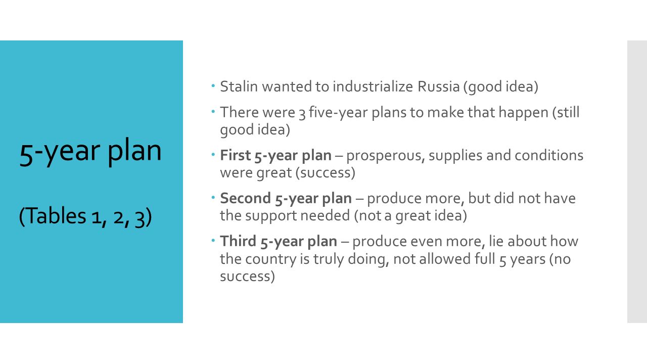 what were the five year plans in russia