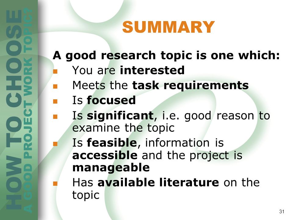 how to pick a research topic