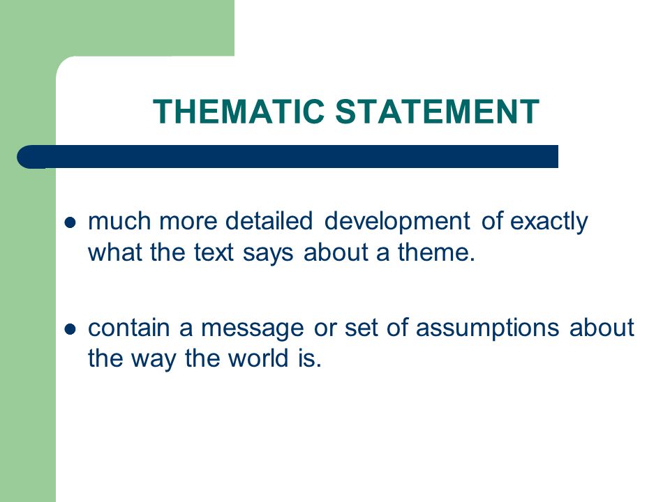 what is thematic statement