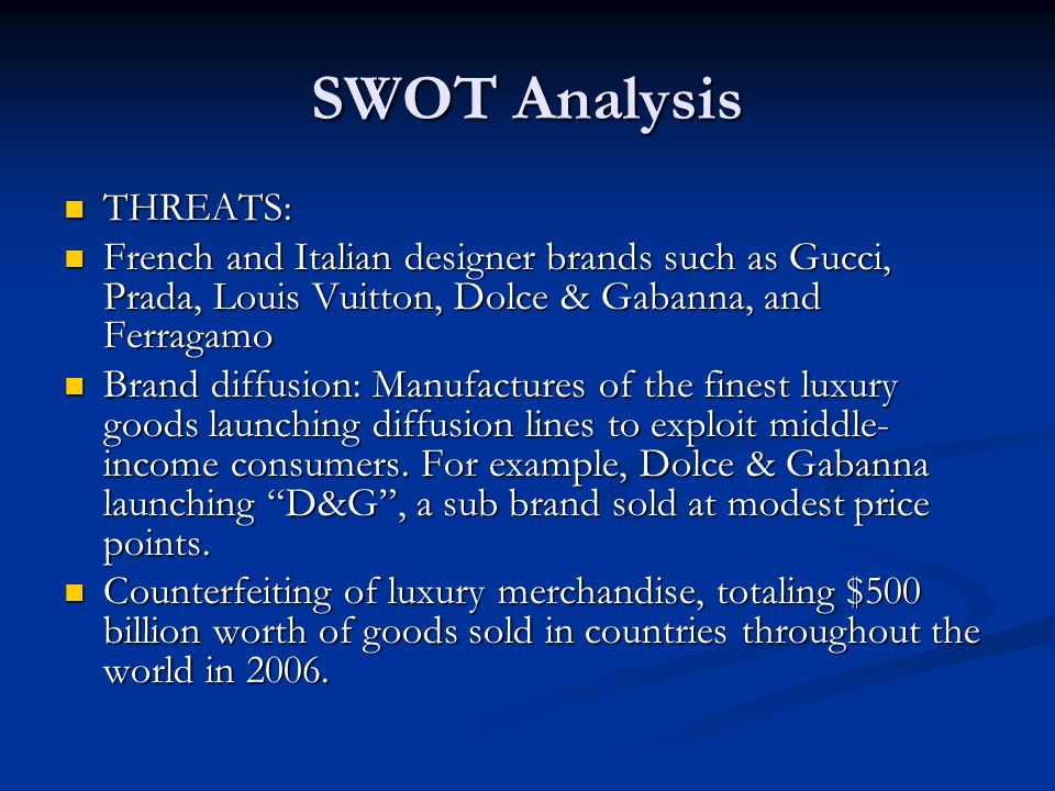 SOLUTION Swot Analysis For Louis Vuitton  Studypool
