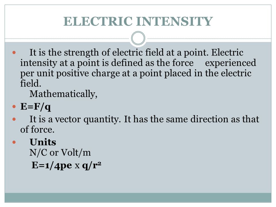 Electricity Chapter 16 Definitions Coulomb It Is Si Unit Of 4 Electric Intensity