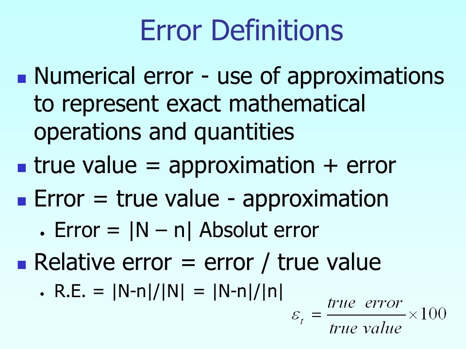 propagation of error in math analysis