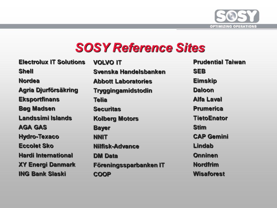 SOSY A/S & Aldon Optimizing Operations DataReplication Support and Maintenance Automation Consulting IT-compliance SoftwareDevelopment. - ppt download