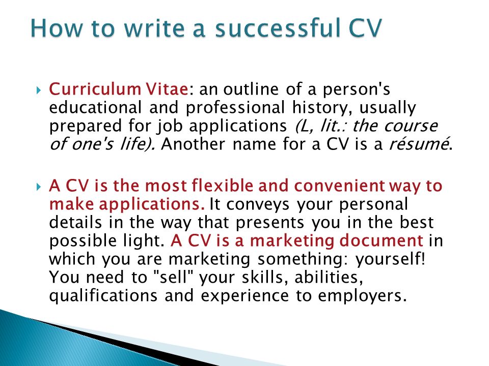 curriculum vitae an outline of a person s educational and