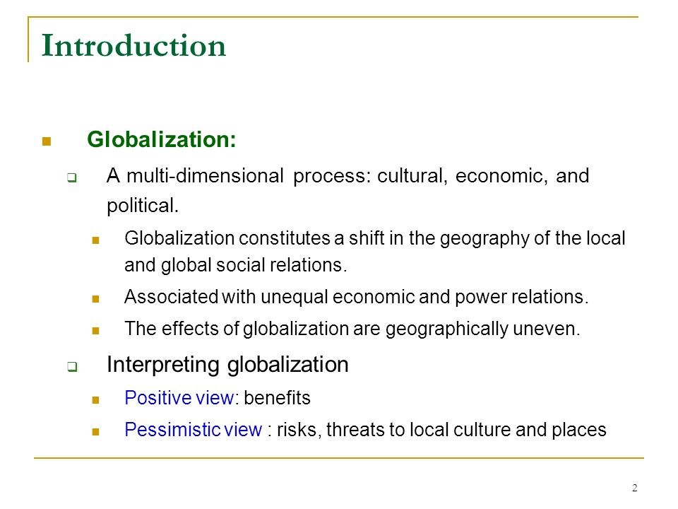 positive effects of globalization on politics
