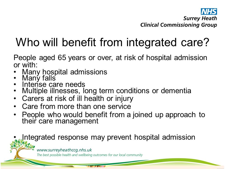 Who will benefit from integrated care.
