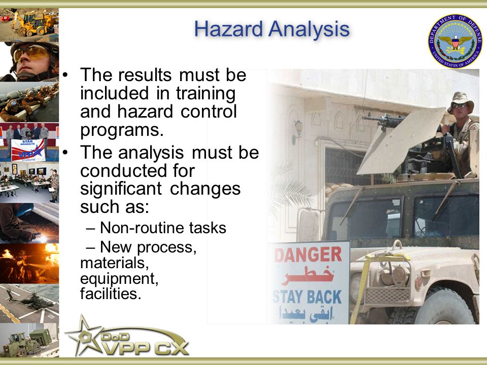 Hazard Analysis The results must be included in training and hazard control programs.