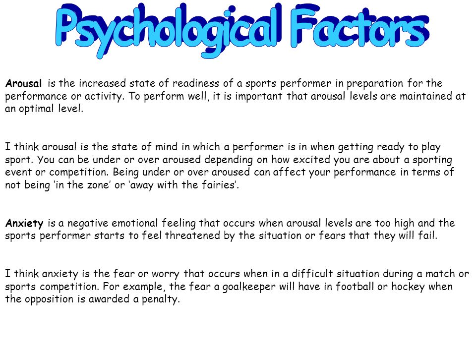 psychological factors affecting sports performance