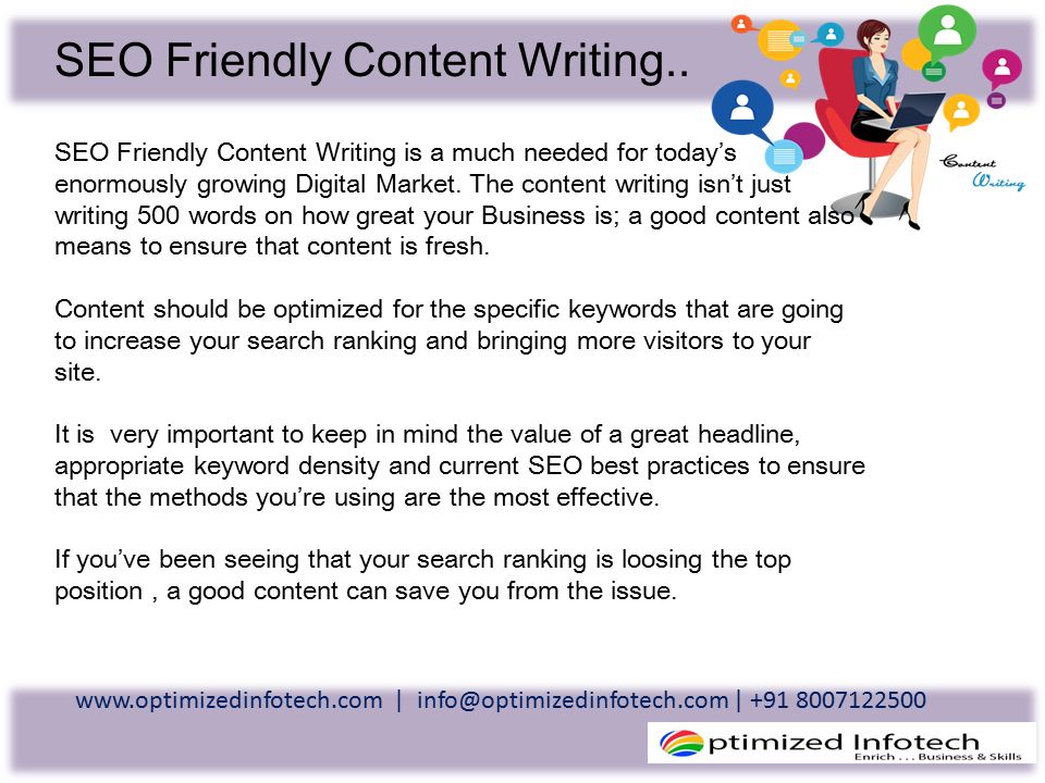 SEO Friendly Content Writing..