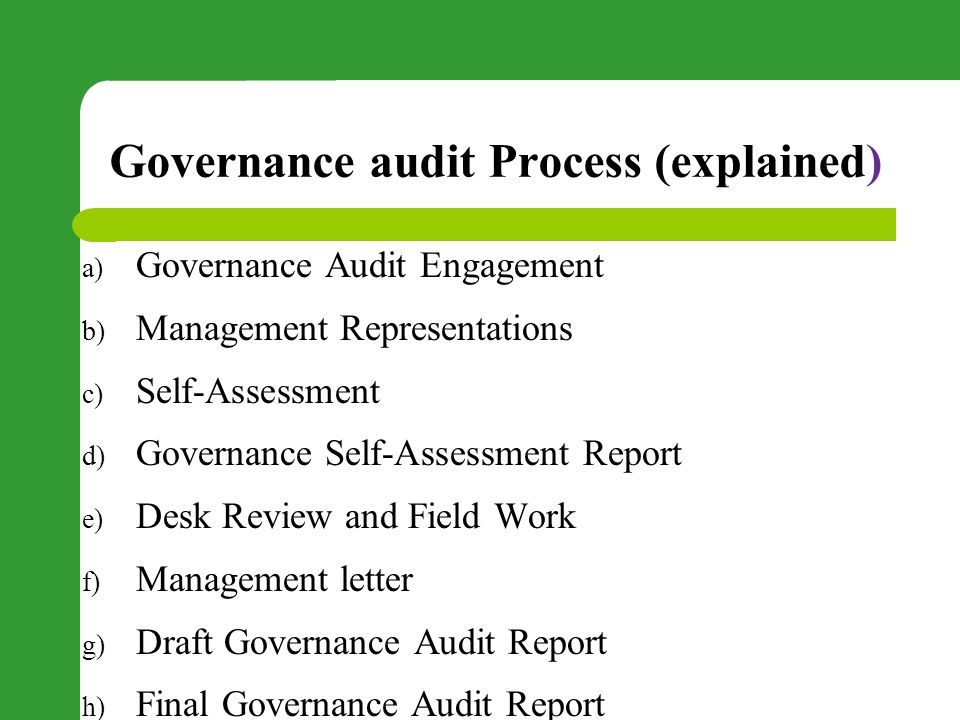 Module 7 Conduct Of Governance Audit Governance Auditor