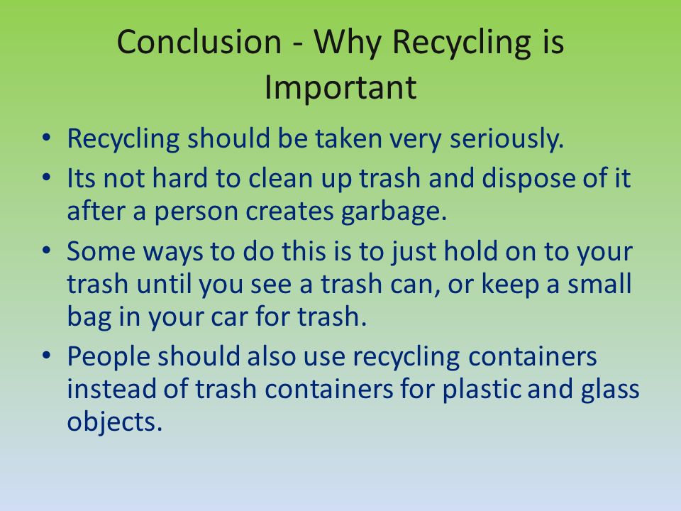 conclusion of recycling