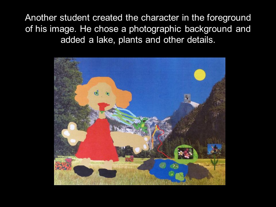Another student created the character in the foreground of his image.