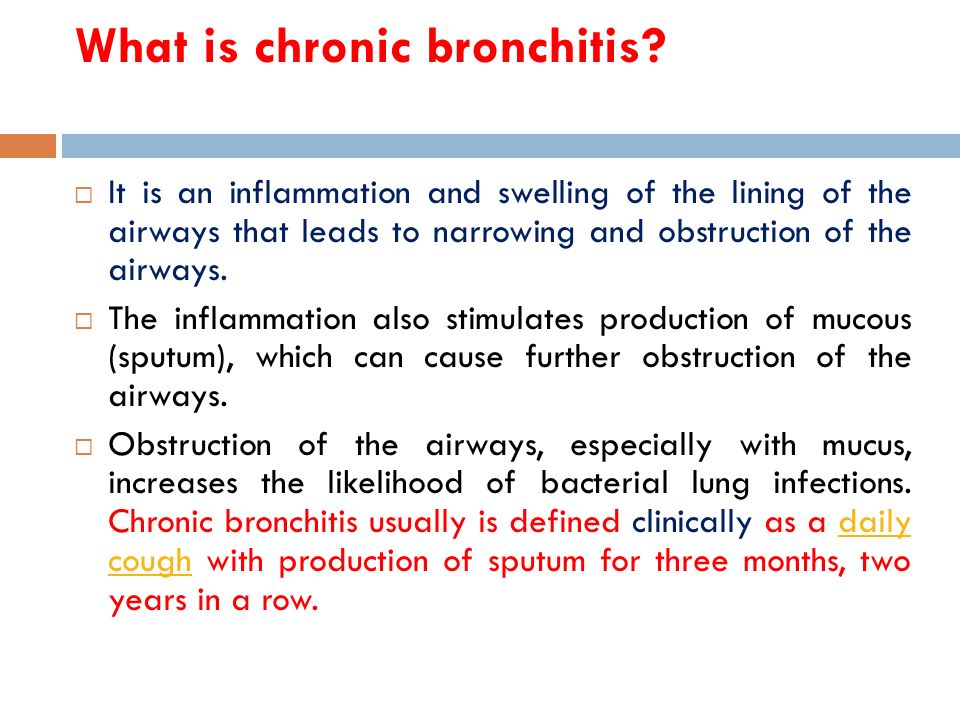 What is chronic bronchitis.