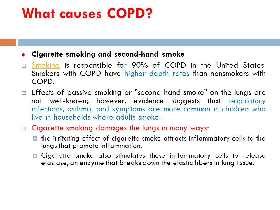 What causes COPD.