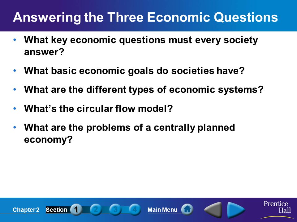 three main types of economic systems