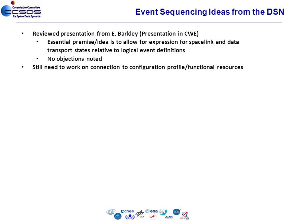 Event Sequencing Ideas from the DSN Reviewed presentation from E.