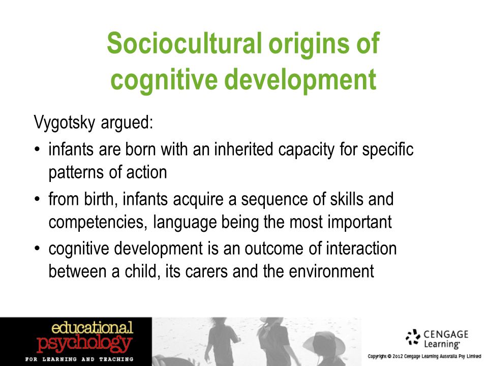 CHAPTER 2 Cognitive development Identify the four factors that