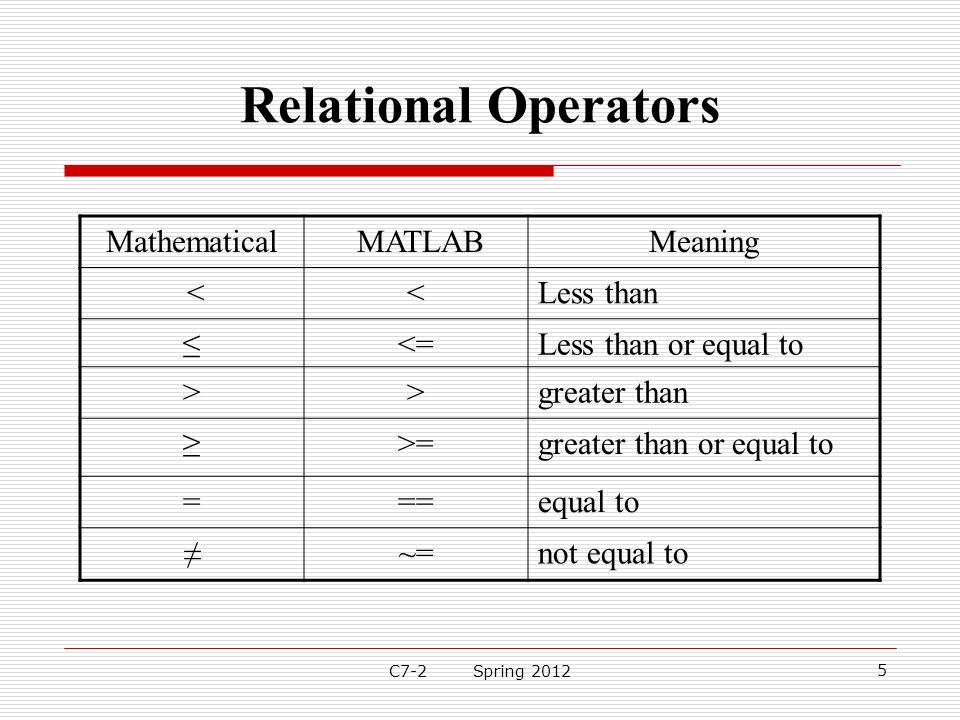 Relational and Logical Operators EE 201 1C7-2 Spring ppt download