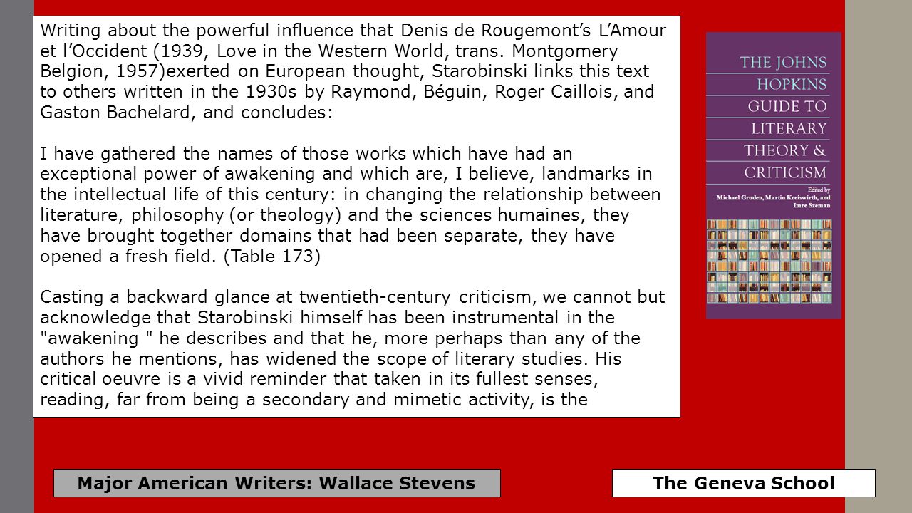Major American Writers: Wallace Stevens The Geneva School. - ppt download