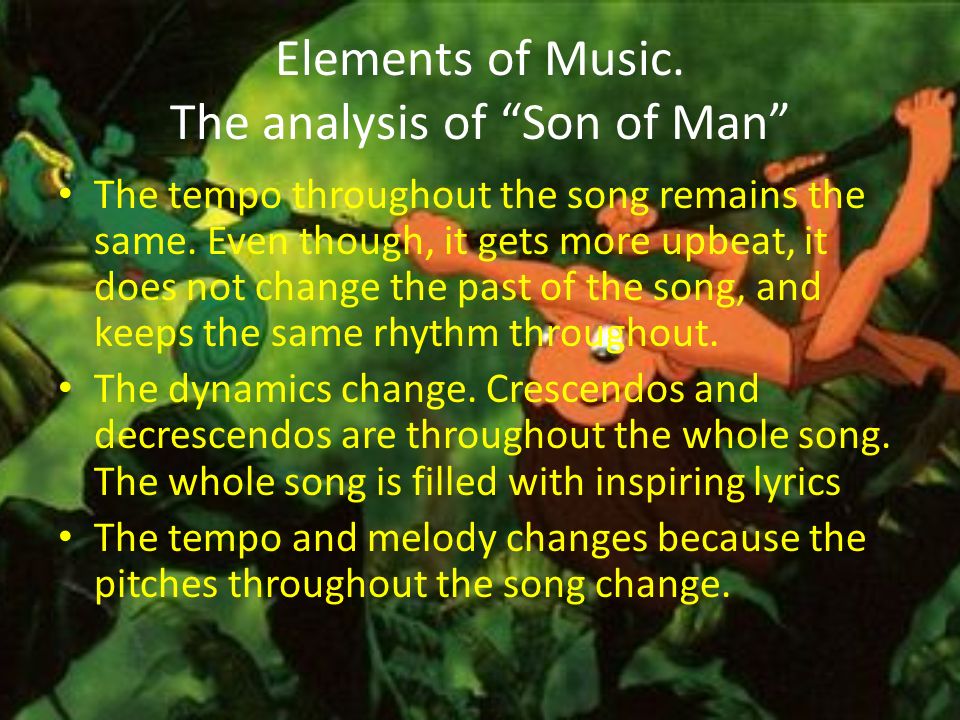 Tarzan “Son Of Man”. The Movie Scene This song is based on Tarzan trying to  fit in and growing into adulthood, doing animal like things to fit into  the. - ppt download