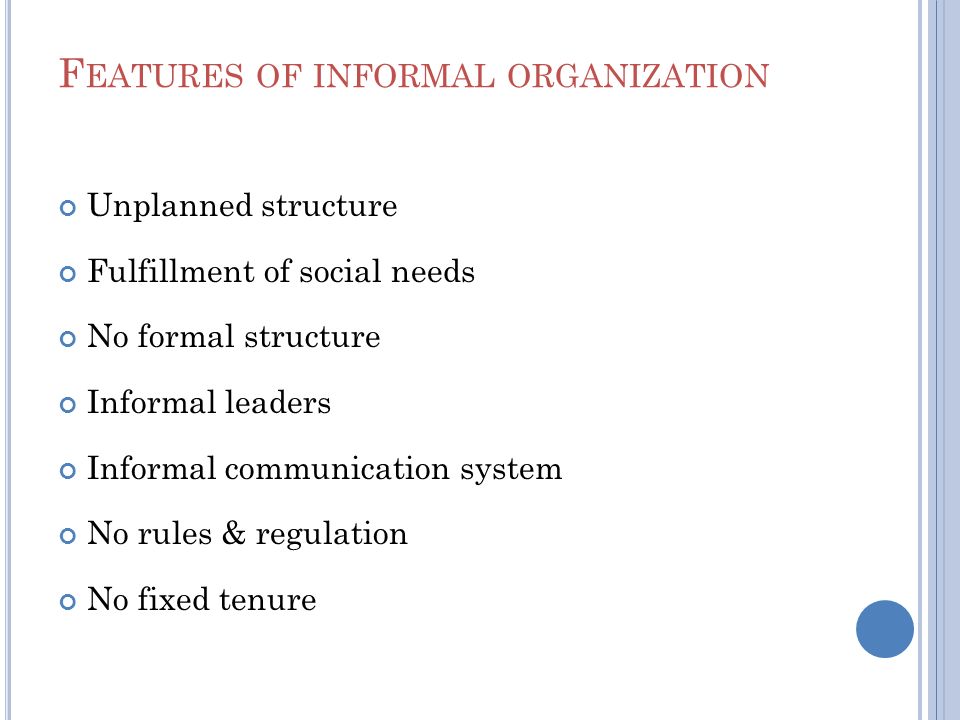 formal and informal organizational structure