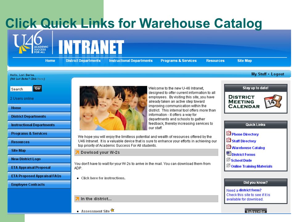 school district u 46 intranet training agenda intro objective web