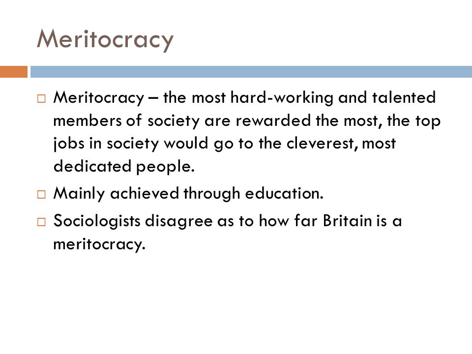 meritocracy example