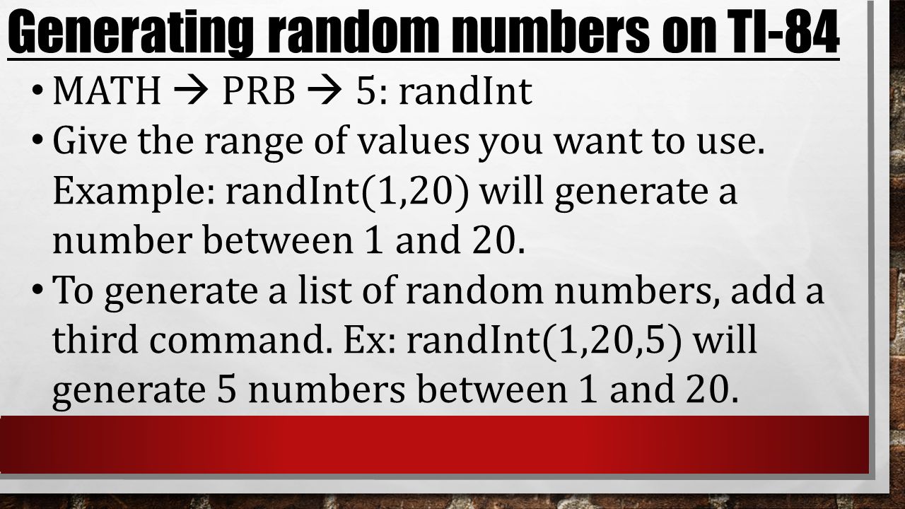Random Number Generator 1 20