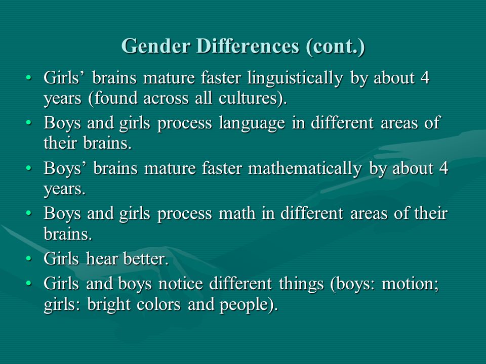 What gender matures faster What gender matures faster