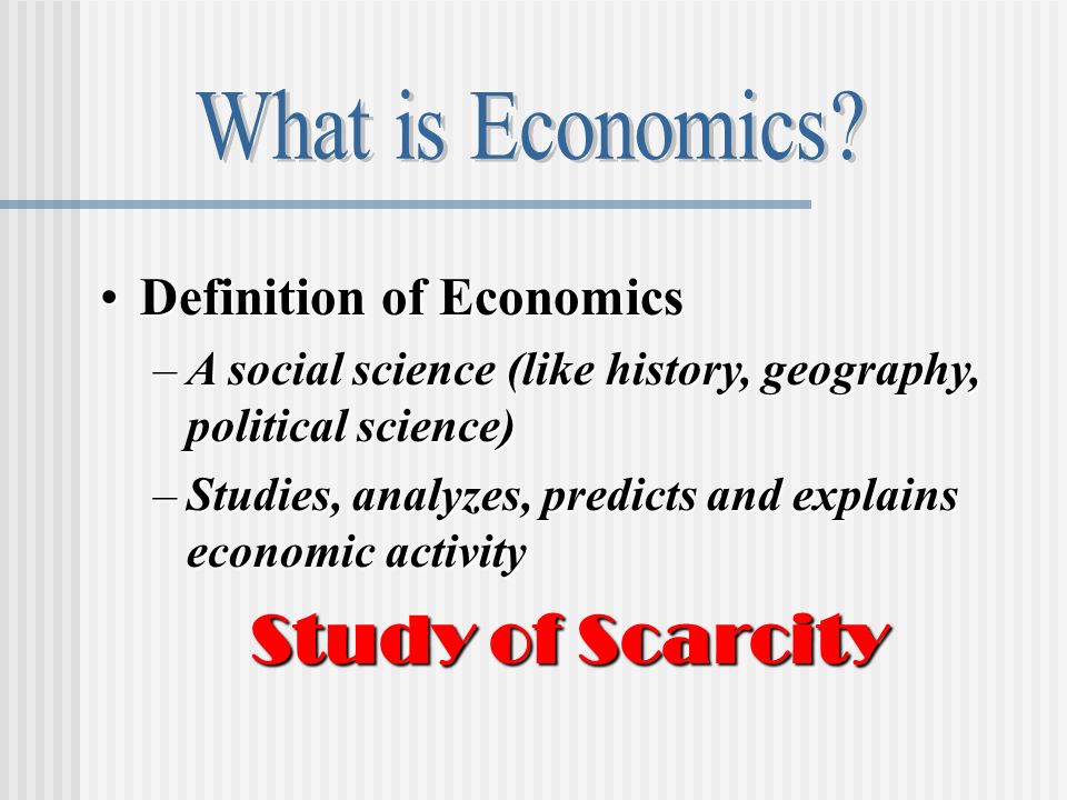 Economic Concepts for the Social Sciences