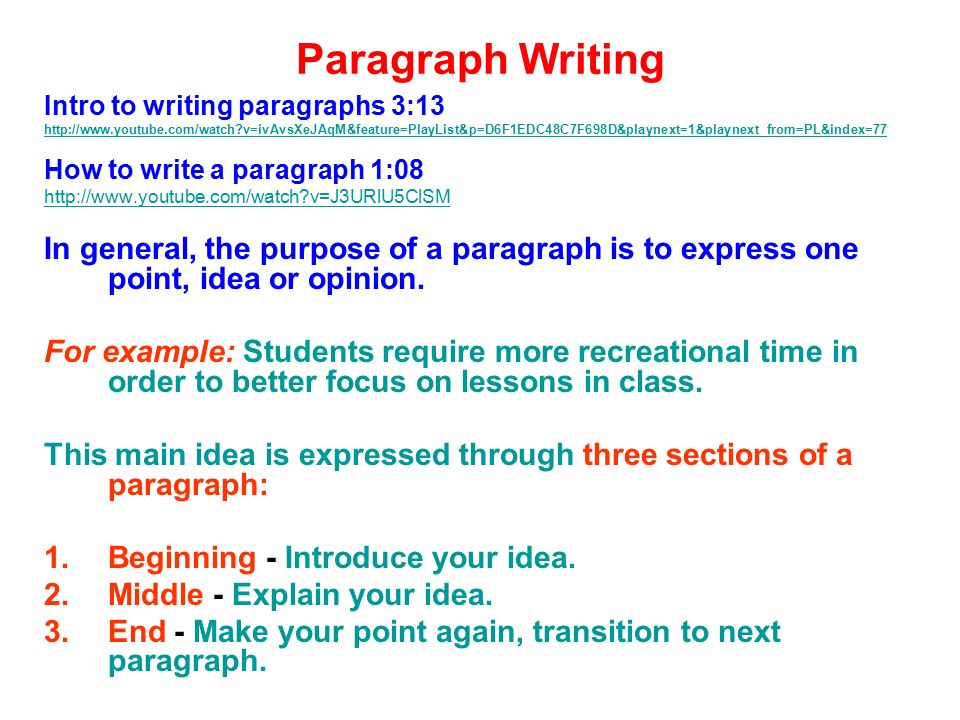 how to write paragraph writing in english