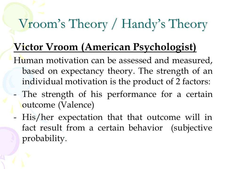 vrooms expectancy theory of motivation