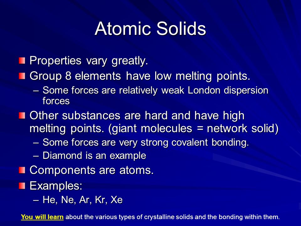 Chapter 14: Liquids and Solids Solids. Learning Target You will learn about  the various types of crystalline solids and the bonding within them. - ppt  download