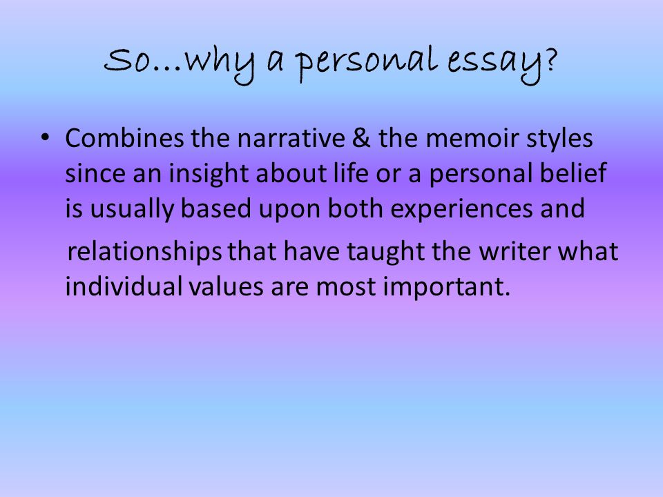 personal values essay