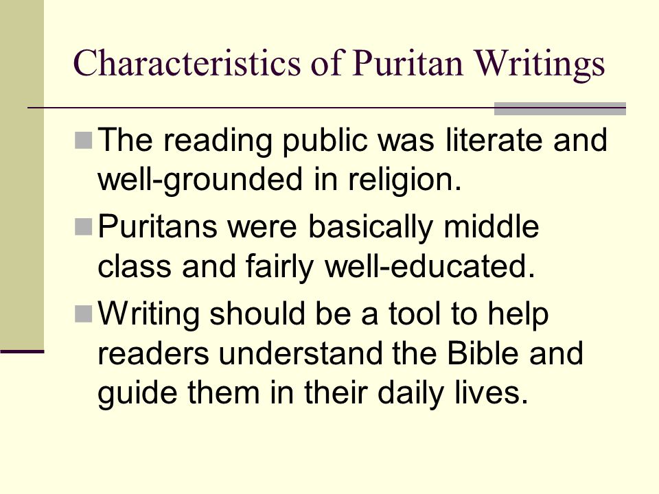 characteristics of puritanism