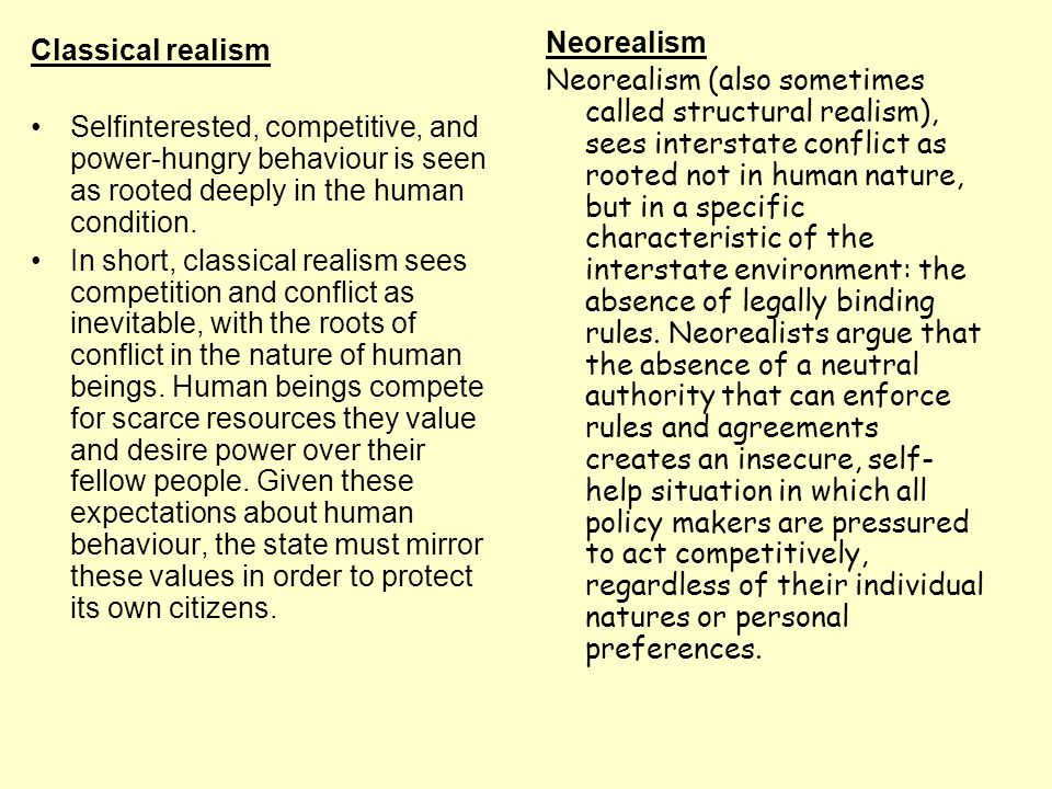 realism and liberalism