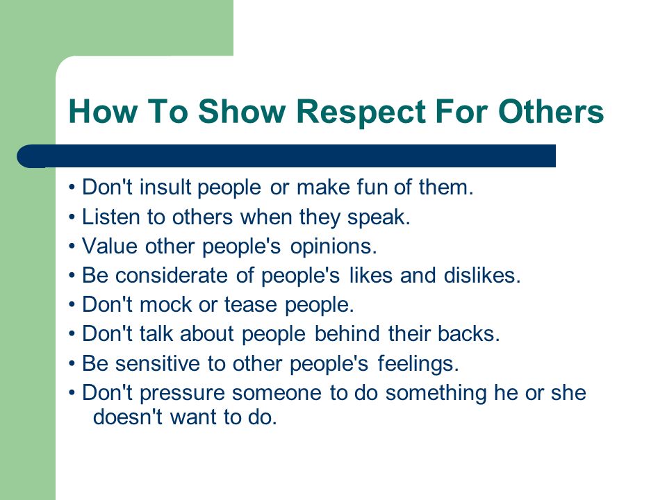 what is respect for others