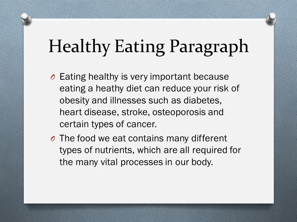 paragraph on healthy food