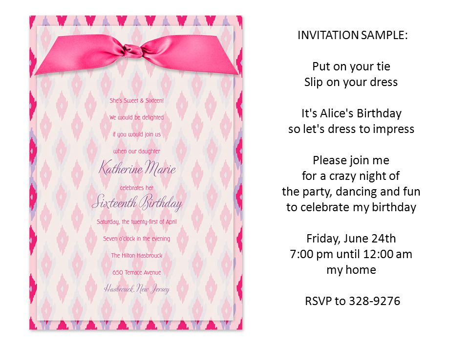 Party Time Invitation Sample Put On Your Tie Slip On Your Dress