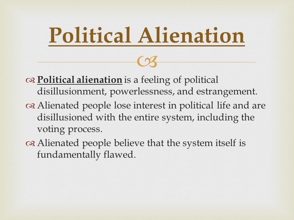 political alienation definition