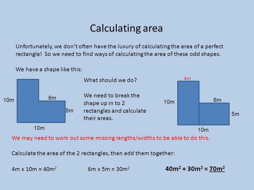 Calculating Area Area Is A 2 Dimensional Flat Space I E The