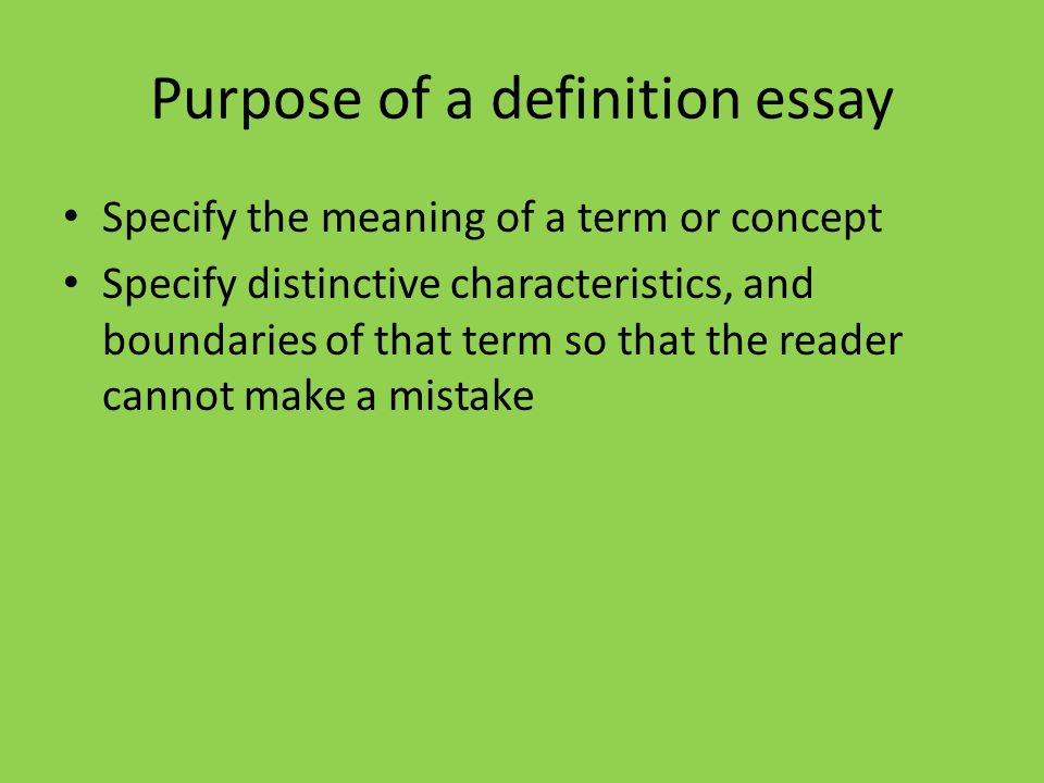 what is an extended definition essay