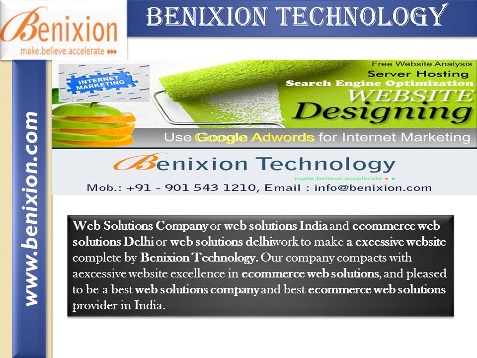 Benixion Technology Benixion Technology Web Solutions Company or web solutions India and ecommerce web solutions Delhi or web solutions delhiwork to make a excessive website complete by Benixion Technology.